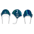 Waterpolo cap set blauw/wit. 2 caps